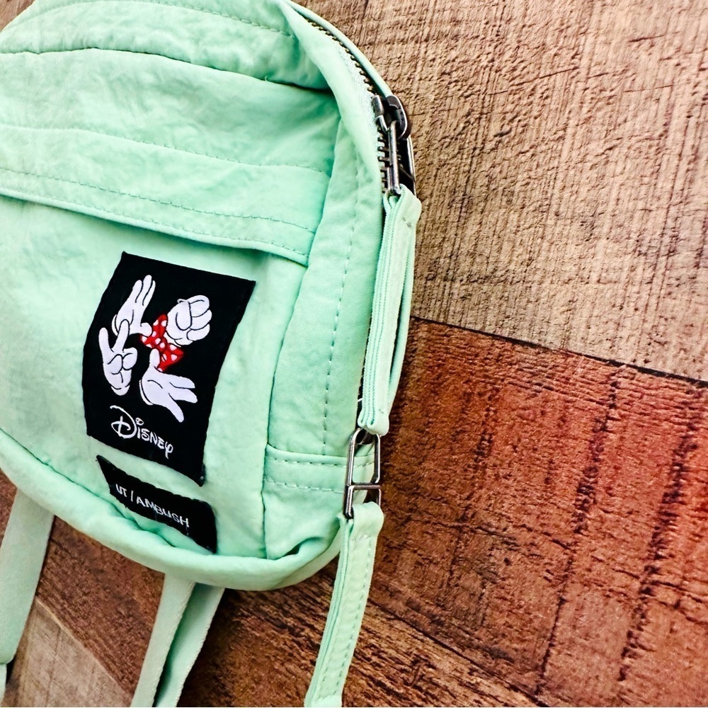 Ambush Yoon x Disney Minnie Mouse Uniqlo UT LOVE Mint Green Crossbody Purse - Picture 3 of 9